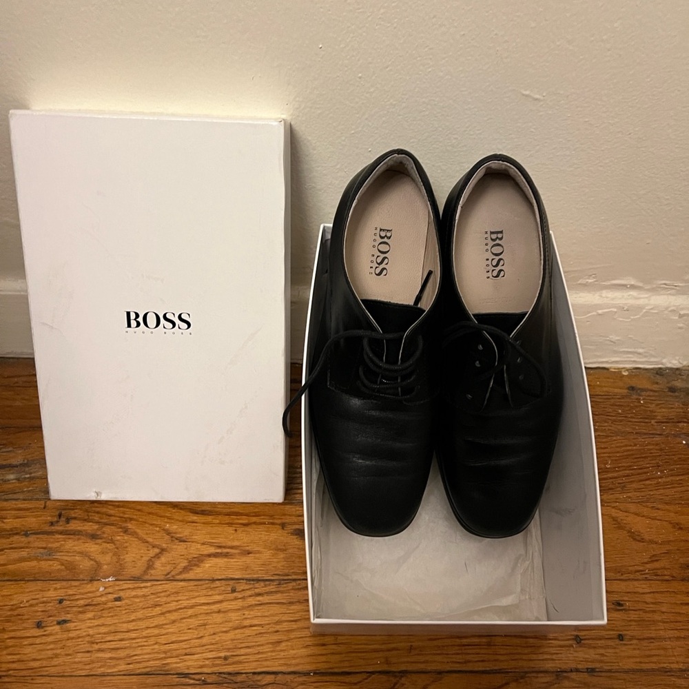 BOSS Men's Black Leather Shoes